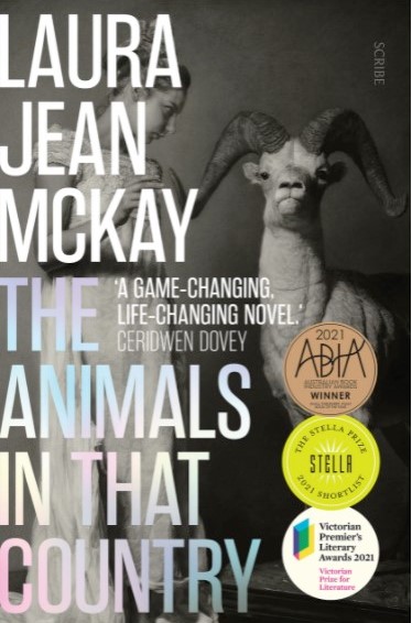 Book cover featuring a goat and a woman